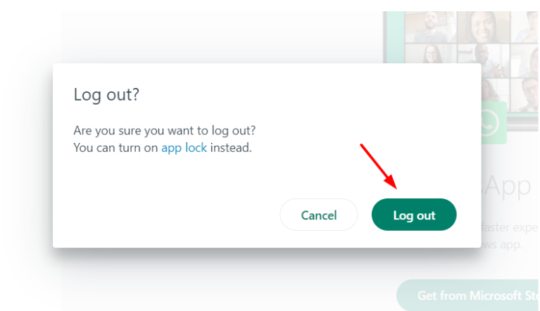 Confirm By Clicking Log Out